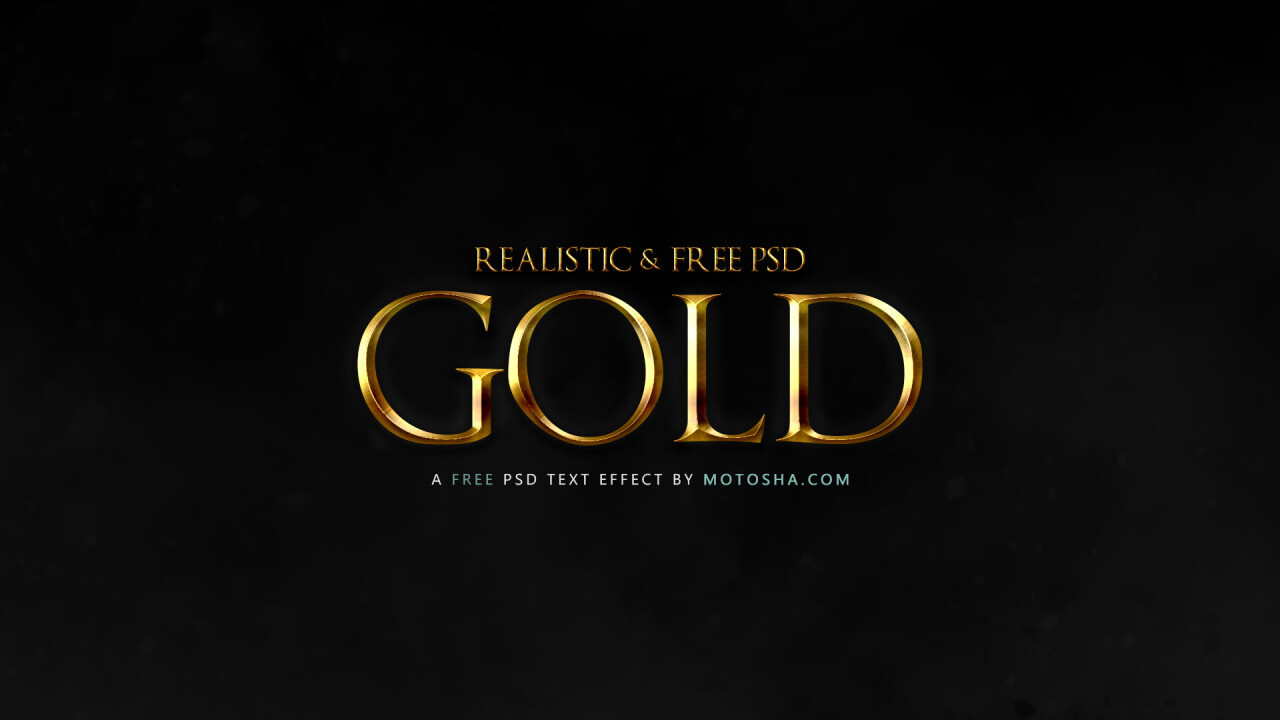 Download Free Realistic Gold Text Effect For Photoshop Photo 5611 Motosha Free Stock Photos