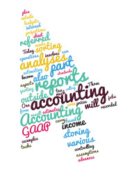 Stock Image: accounting arrow tag cloud