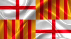 Stock Image: barcelona flag