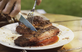 Stock Image: bloody beef steak