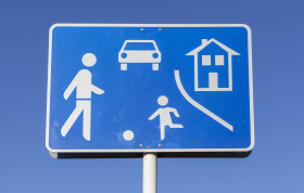 Stock Image: Living street Sign in Germany