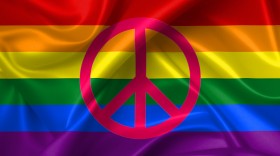 Stock Image: peace rainbow flag