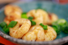 Stock Image: Prawns in garlic oil