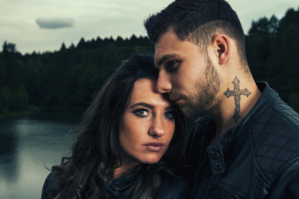 couple at a lake