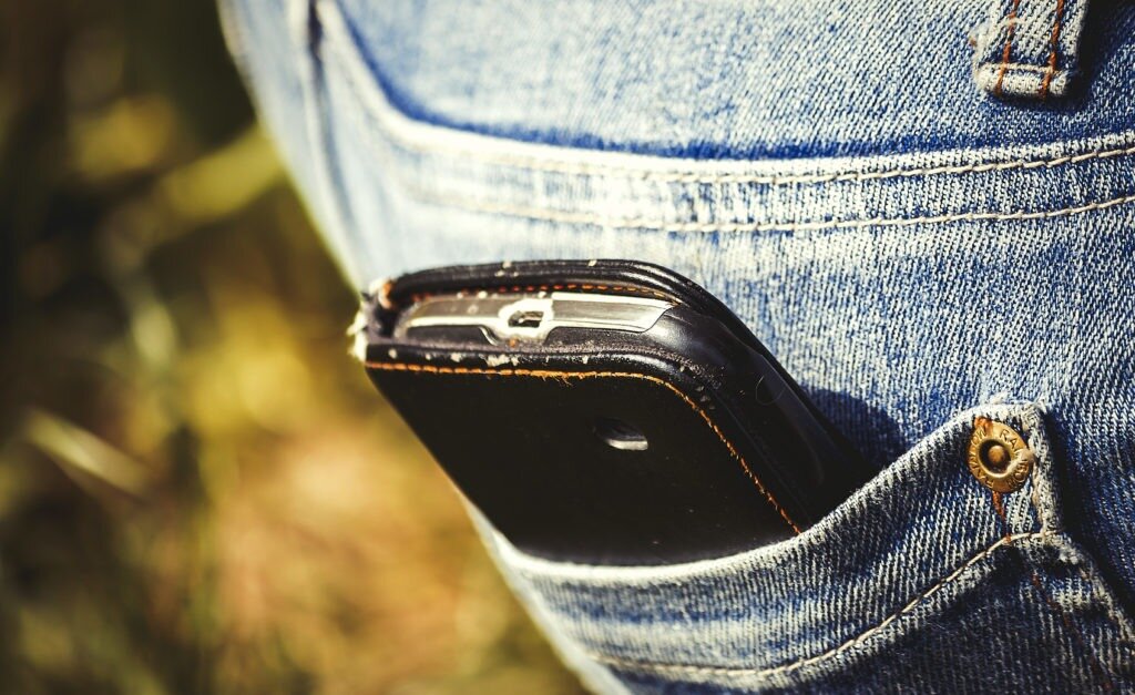 mobile phone in back pocket
