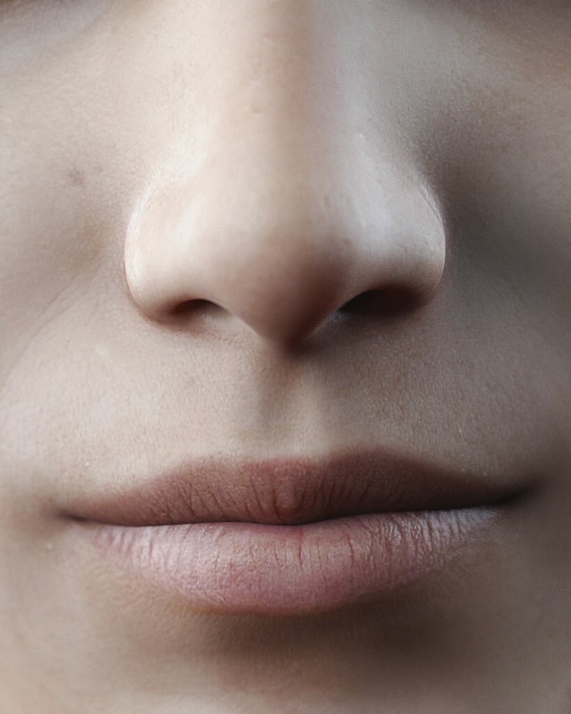 nose and lips